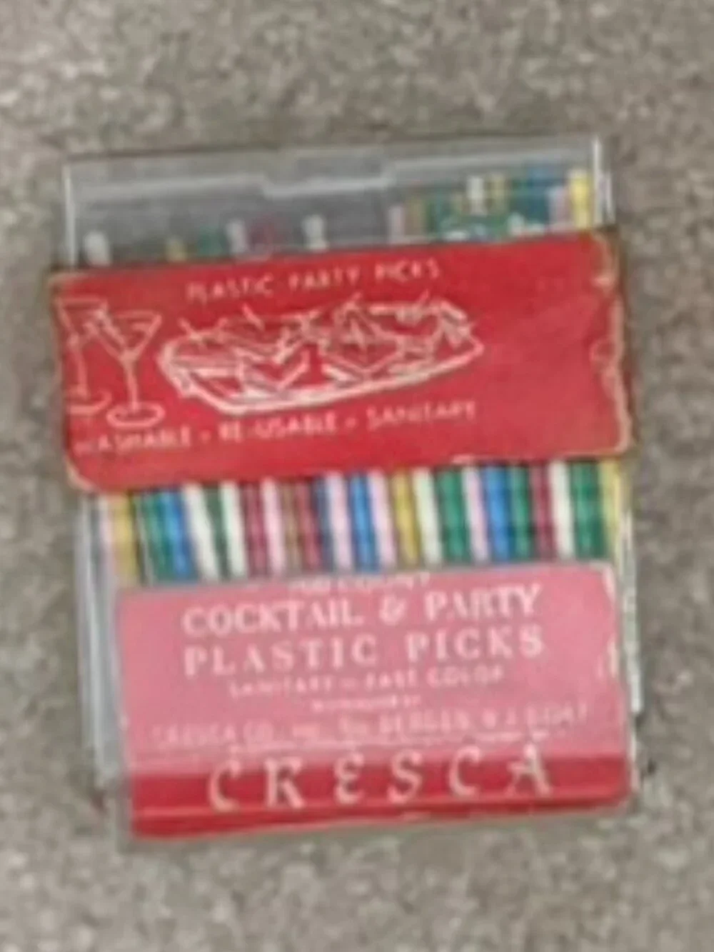 🌈Vintage Cresca Cocktail & Party Picks – Colorful Retro Charm🌈
